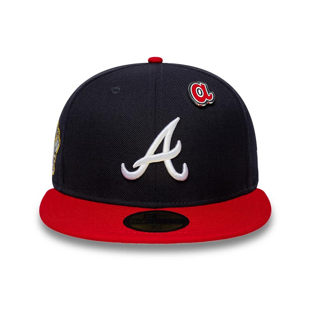 Atlanta Braves MLB Icon Navy & Red 59FIFTY Fitted Cap-kentox