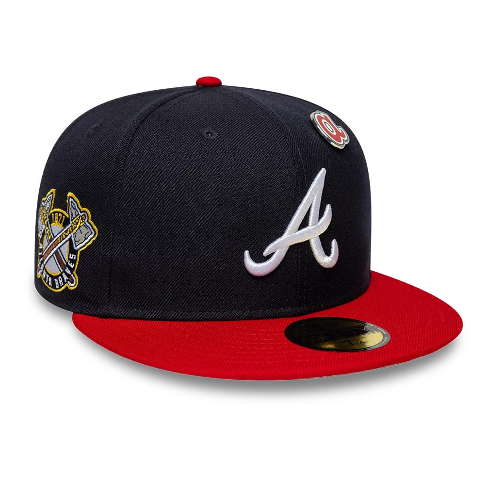Atlanta Braves MLB Icon Navy & Red 59FIFTY Fitted Cap-kentox
