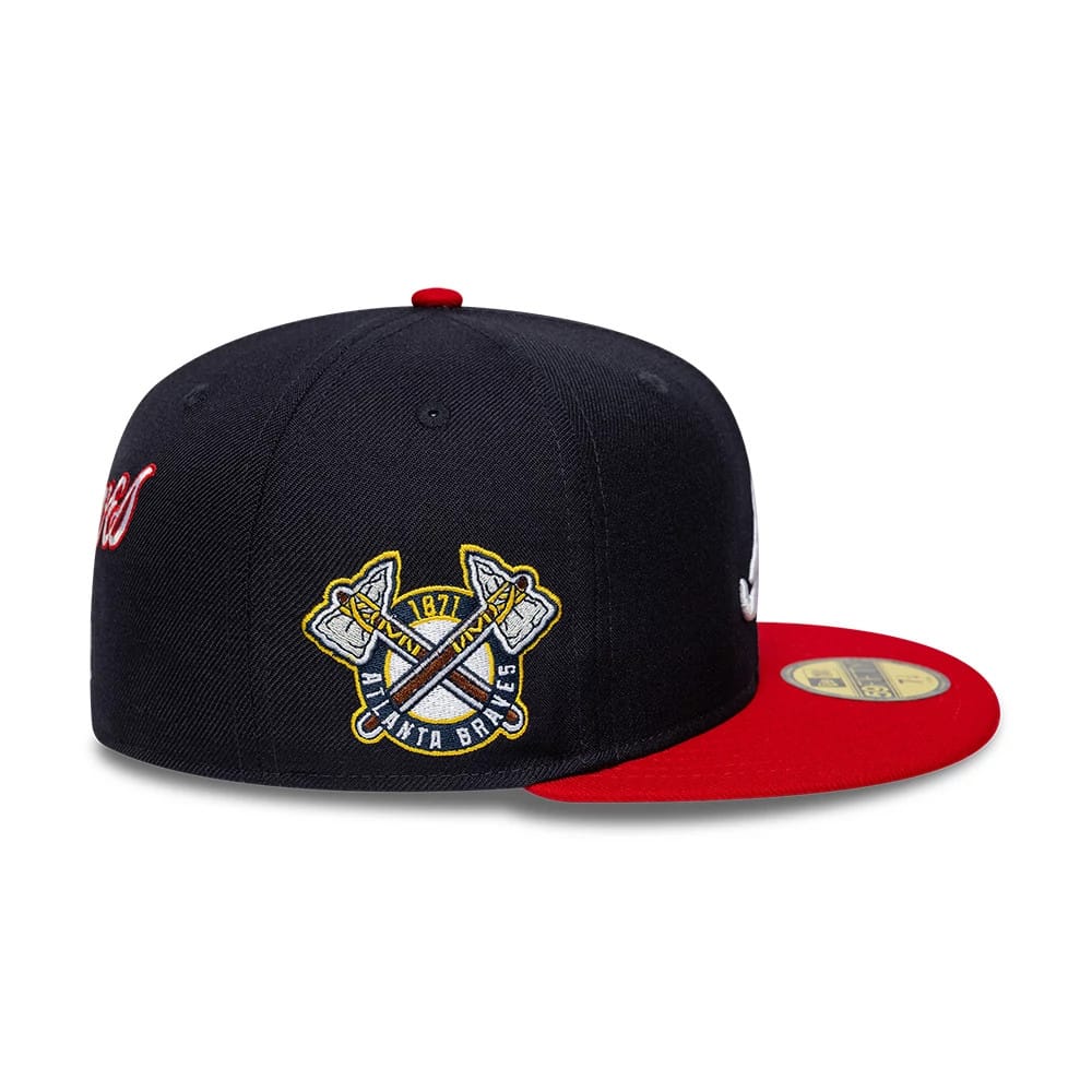 Atlanta Braves MLB Icon Navy & Red 59FIFTY Fitted Cap-kentox