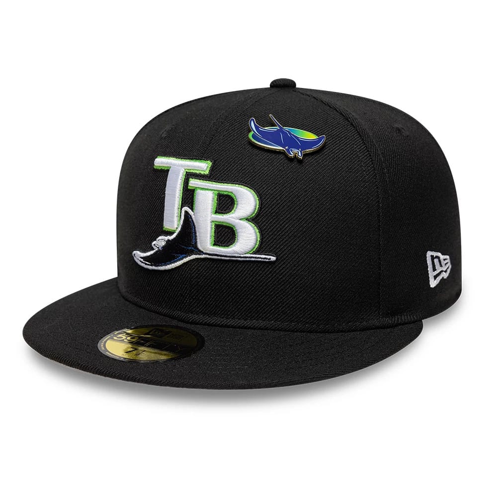 Tampa Bay Rays MLB Icon Black 59FIFTY Fitted Cap-kentox
