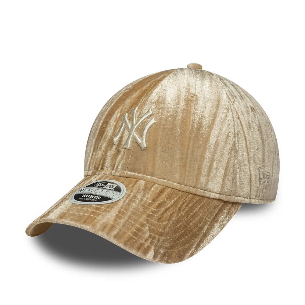New York Yankees Womens MLB Velour Beige 9TWENTY Adjustable Cap-kentox