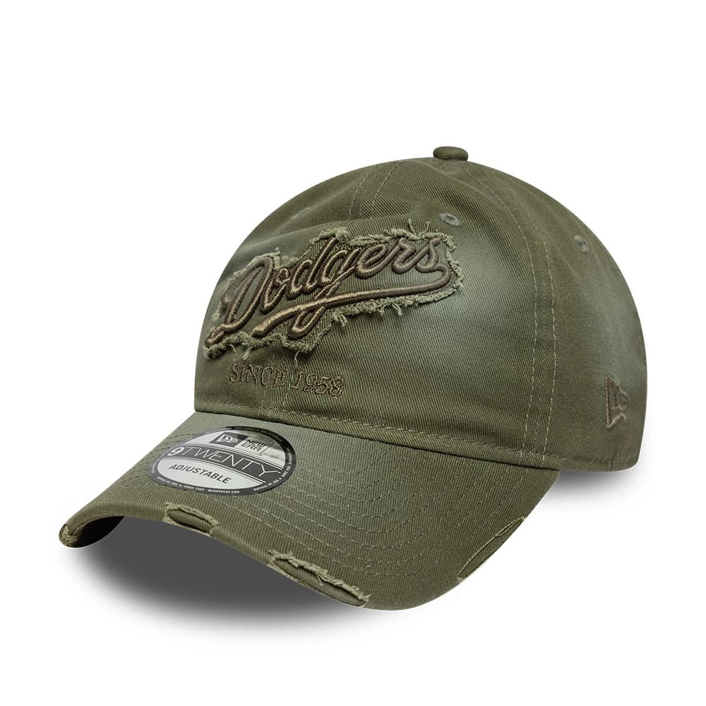 LA Dodgers MLB Distressed Denim Green 9TWENTY Adjustable Cap-kentox