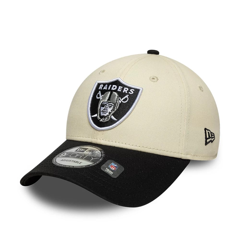 Las Vegas Raiders NFL Colourblock Cream & Black 9FORTY Adjustable Cap-kentox