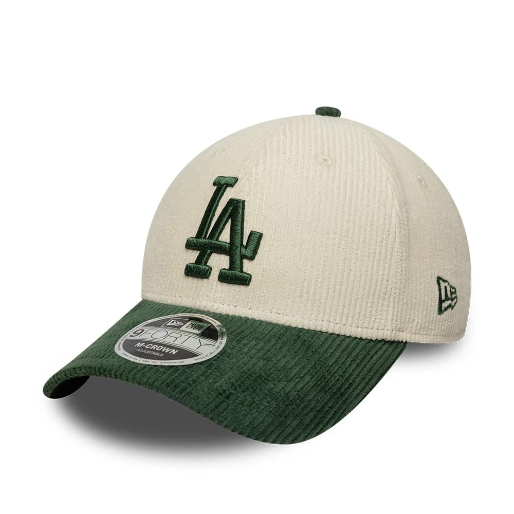 LA Dodgers MLB Cord Cream & Green 9FORTY M-Crown Adjustable Cap-kentox
