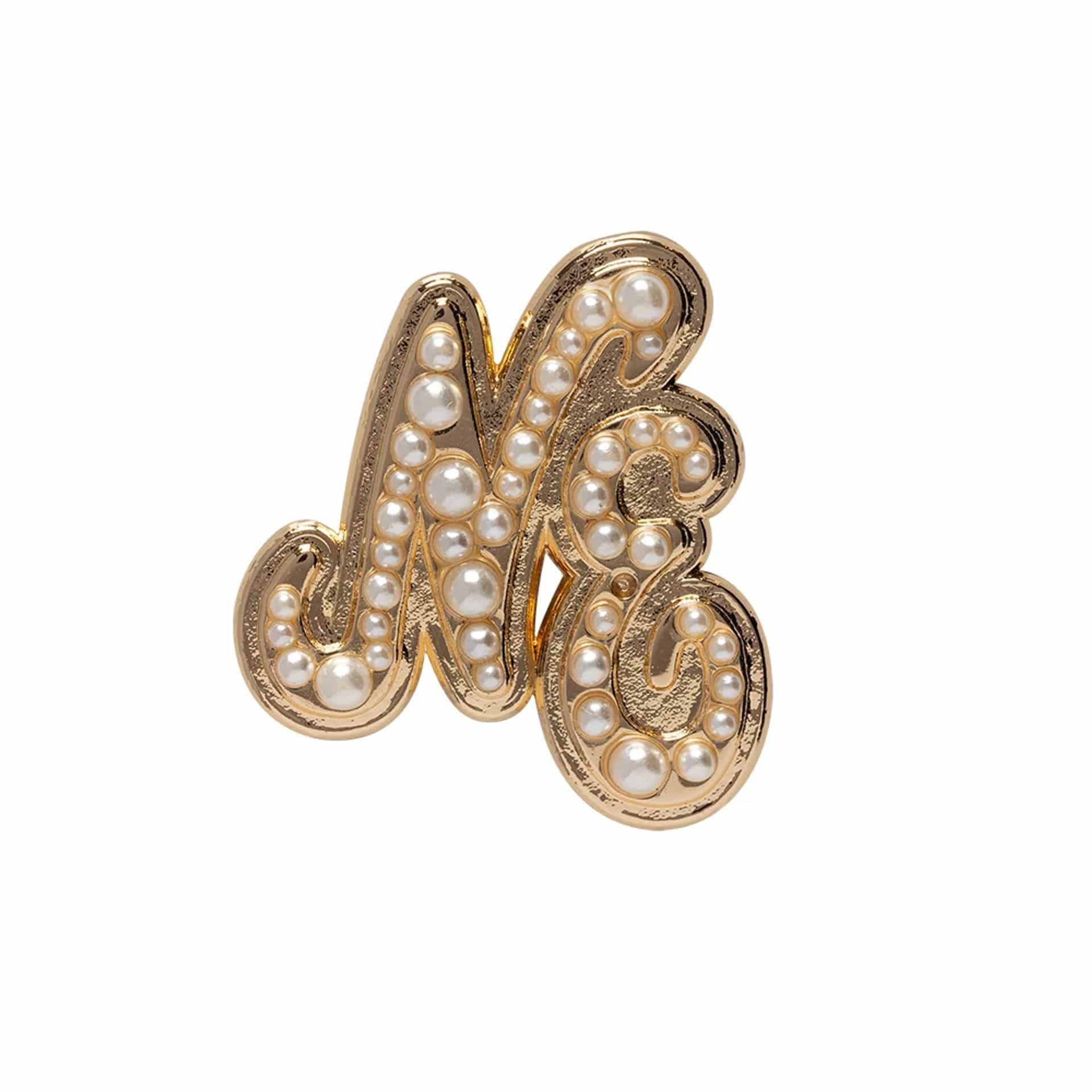 New Era Faux Pearl Gold Pin Badge-kentox