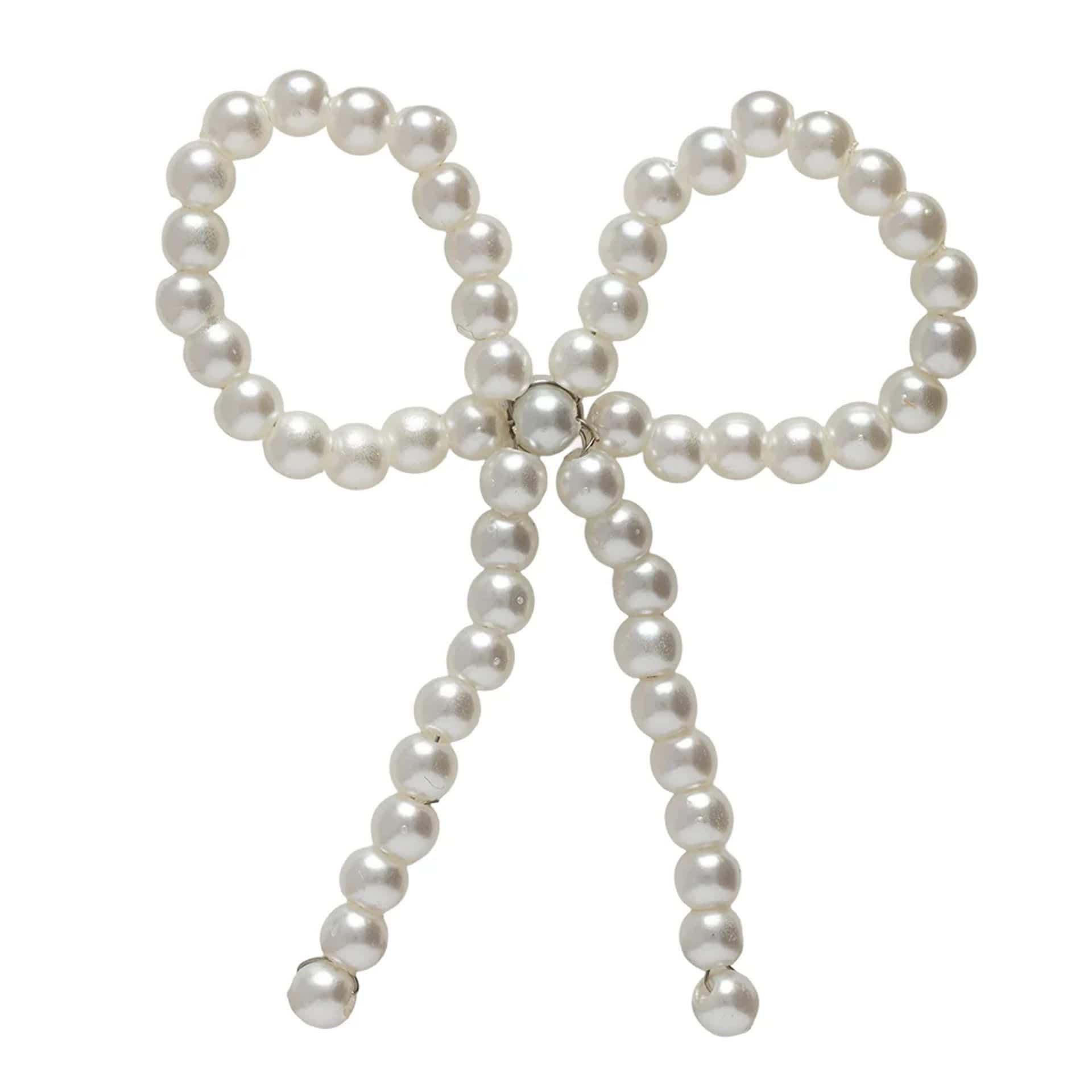 New Era Faux Pearl Bow White Pin Badge-kentox