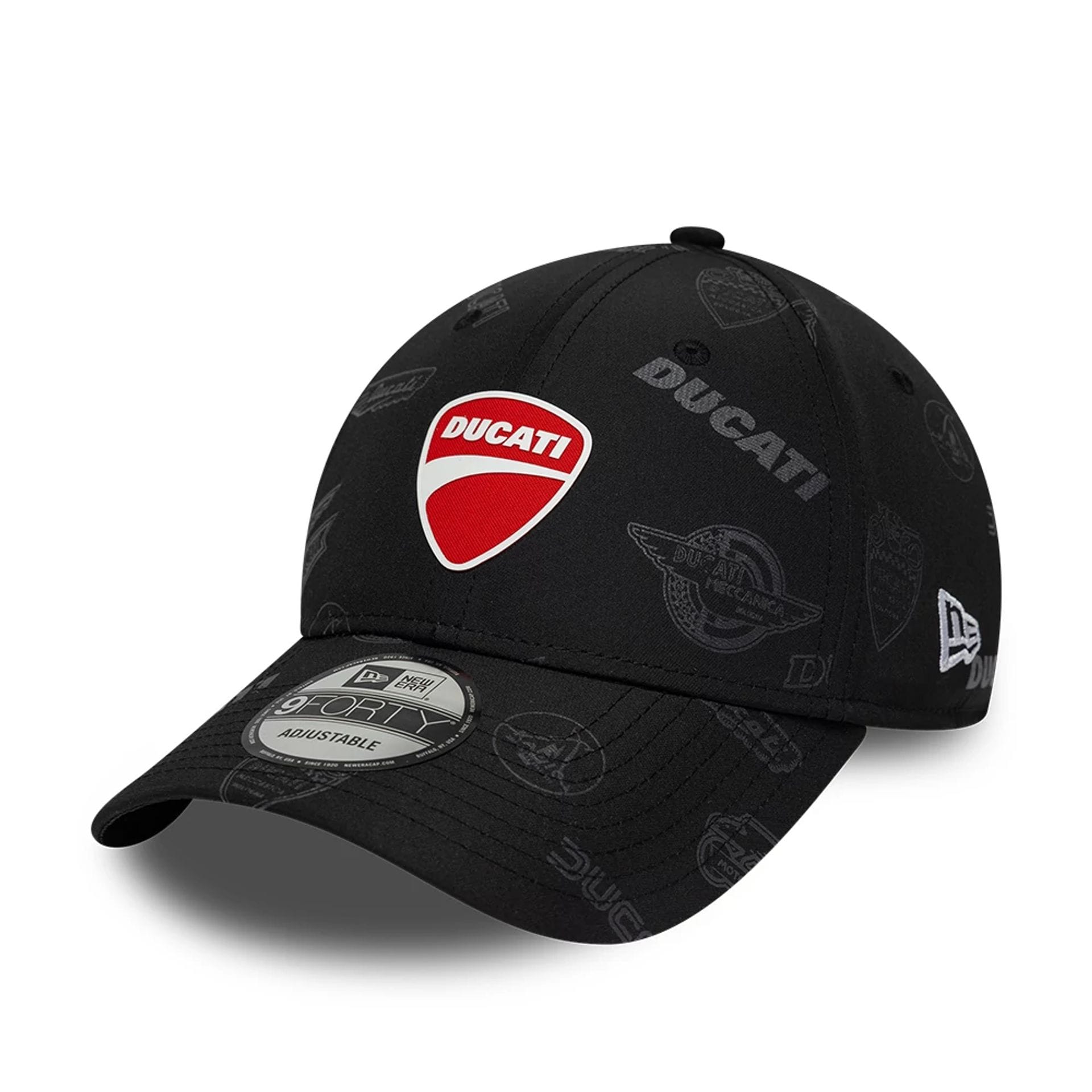 Ducati Motor Logo All Over Print Black 9FORTY Adjustable Cap-kentox
