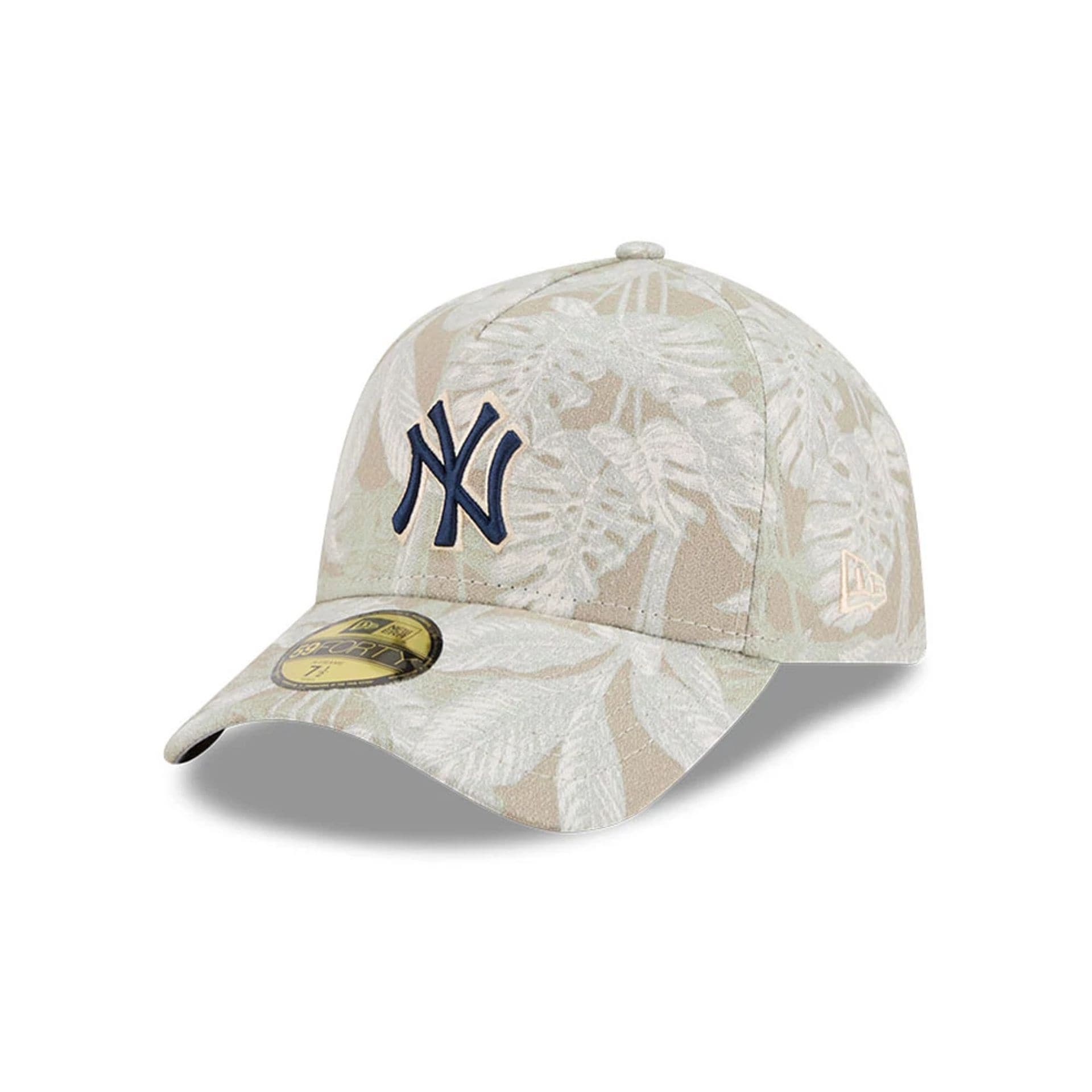 New York Yankees MLB Leafy Palm Light Beige 59FORTY A-Frame Fitted Cap-kentox