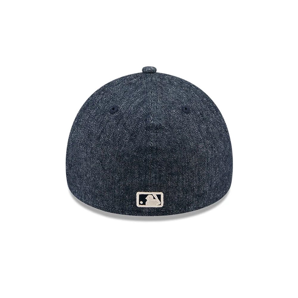 Athletics MLB Herringbone Denim Navy 59FORTY A-Frame Fitted Cap-kentox