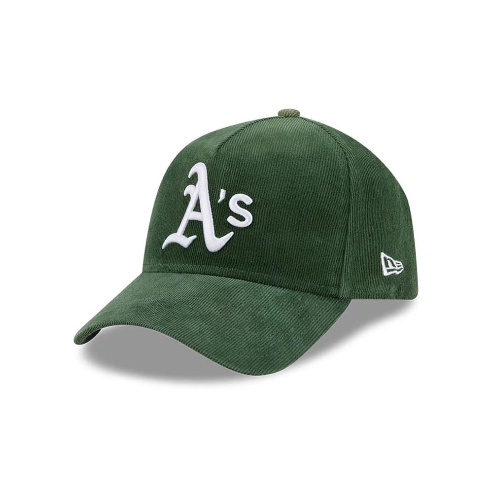 Athletics MLB Snow Wash Cord Dark Green 59FORTY A-Frame Fitted Cap-kentox