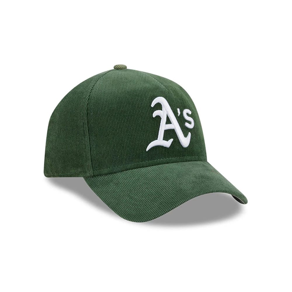 Athletics MLB Snow Wash Cord Dark Green 59FORTY A-Frame Fitted Cap-kentox