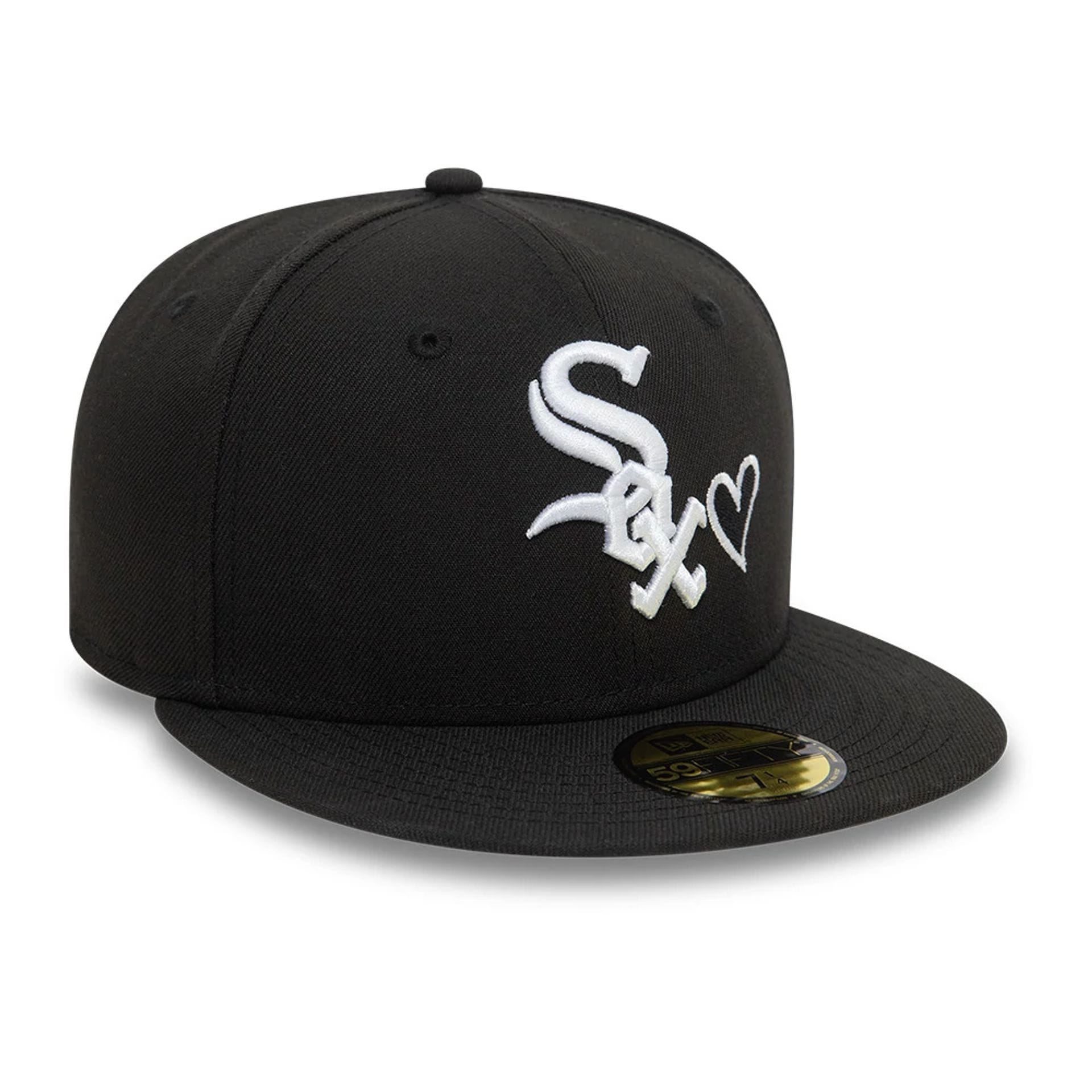 Chicago White Sox MLB Heart Icon Black 59FIFTY Fitted Cap-kentox