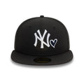 New York Yankees MLB Heart Icon Black 59FIFTY Fitted Cap-kentox