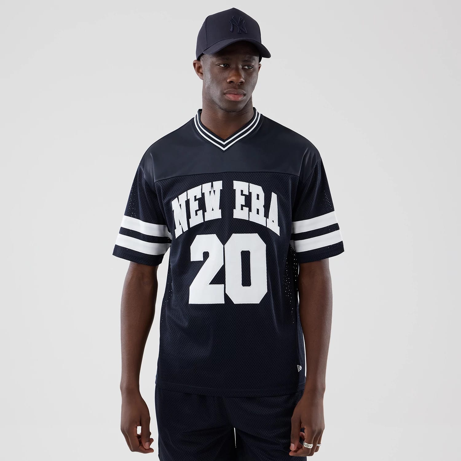 New Era Mesh Navy Oversized T-Shirt-kentox