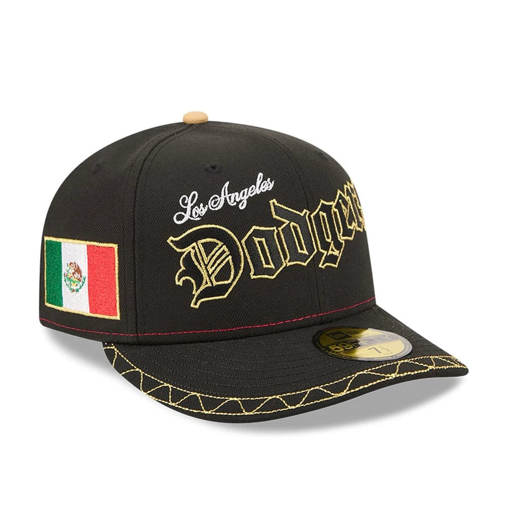 LA Dodgers MLB Cinco De Mayo Black 59FIFTY Fitted Cap-kentox