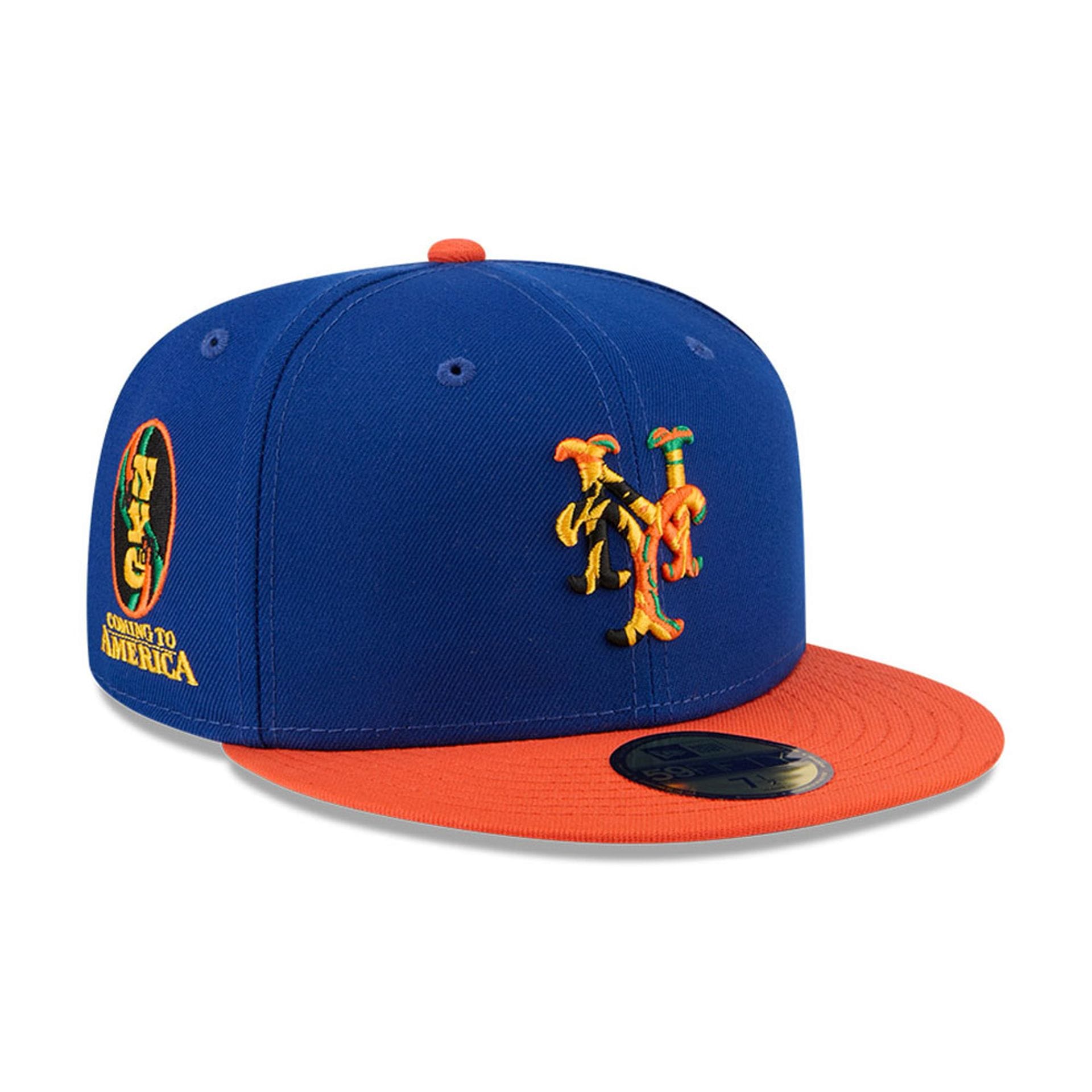 New York Mets MLB X Coming To America Blue 59FIFTY Fitted Cap-kentox