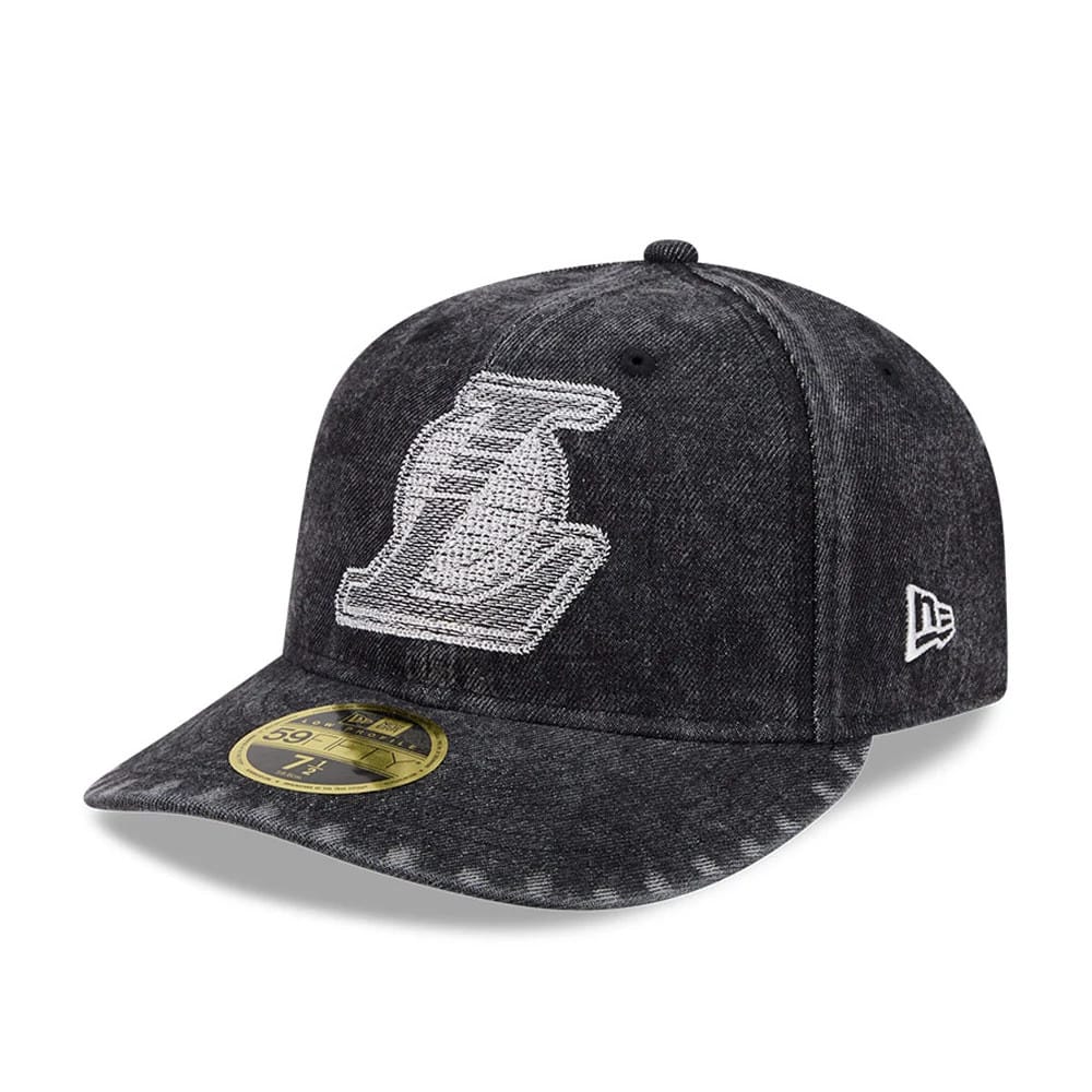 LA Lakers NBA 59FIFTY Day Black Low Profile 59FIFTY Fitted Cap-kentox