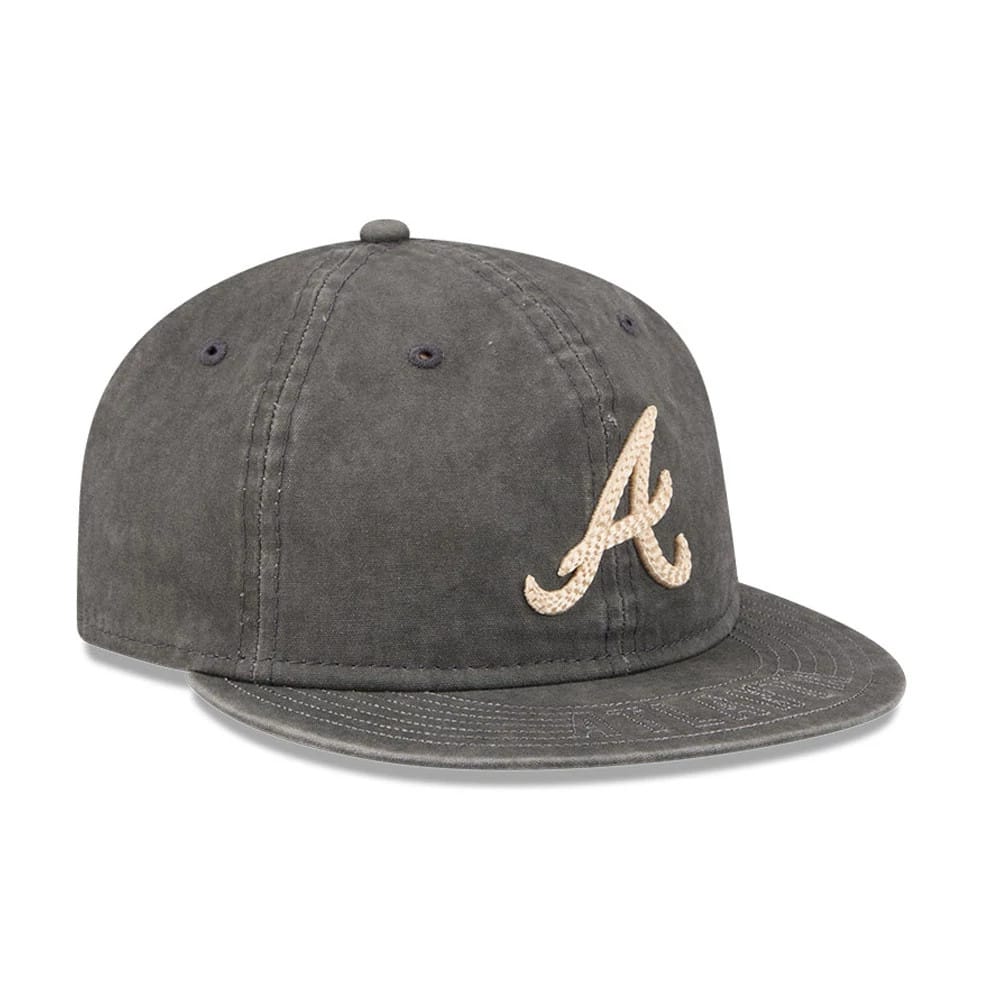 Atlanta Braves MLB 59FIFTY Day Black Retro Crown 59FIFTY Fitted Cap-kentox