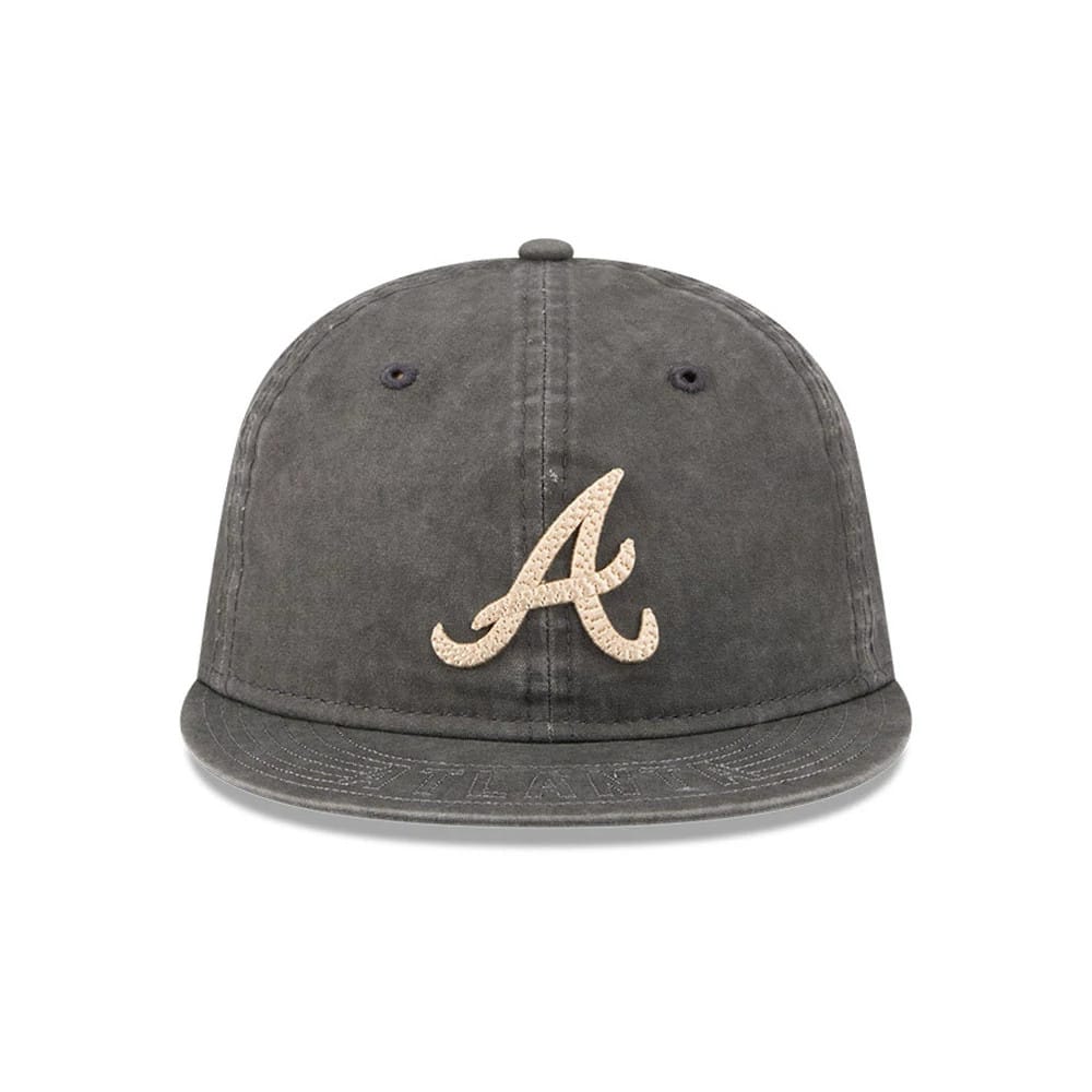 Atlanta Braves MLB 59FIFTY Day Black Retro Crown 59FIFTY Fitted Cap-kentox