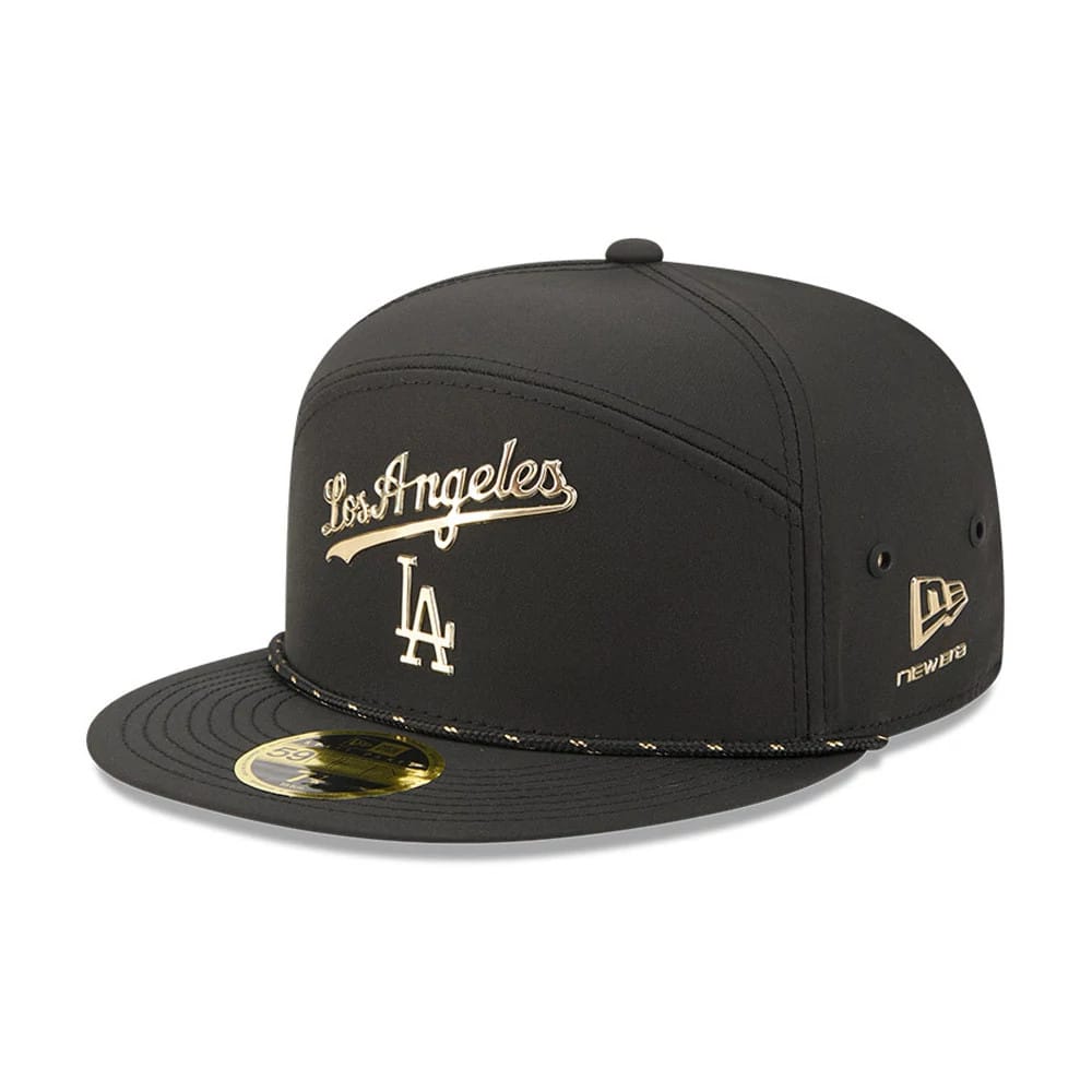 LA Dodgers MLB 59FIFTY Day Black Split Panel 59FIFTY Fitted Cap-kentox