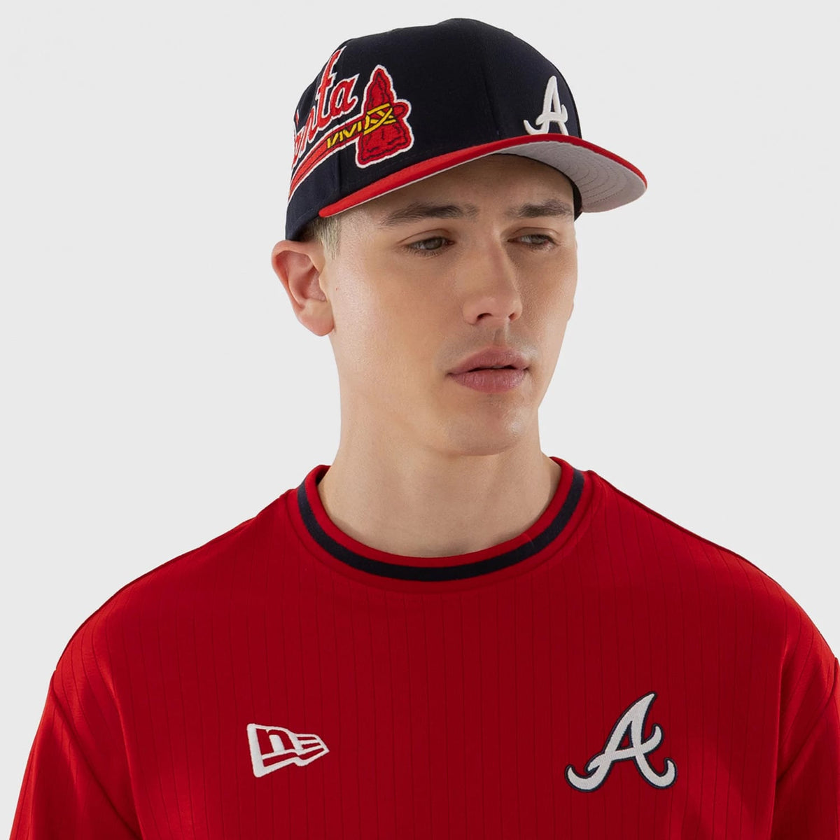 Atlanta Braves MLB Red Oversized T-Shirt-kentox