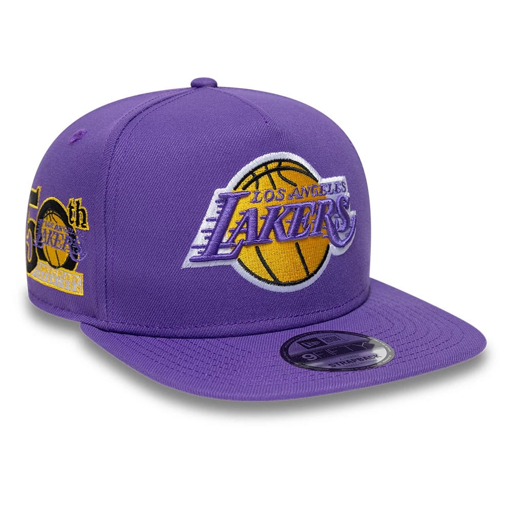LA Lakers NBA Hardwood Classic Purple 9FIFTY A-Frame Snapback Adjustable Cap-kentox