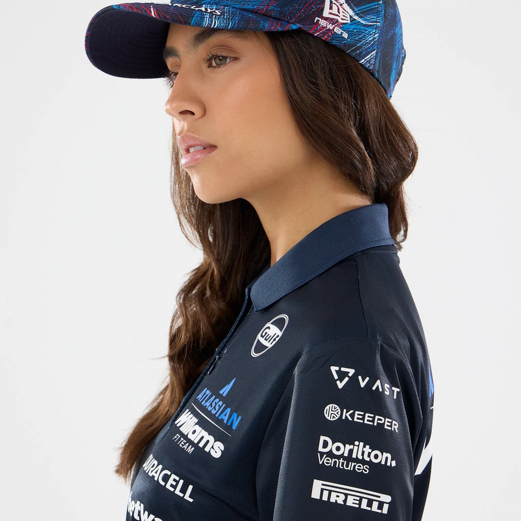 Womens Williams GB Race Special Tech Navy Polo T-Shirt-kentox