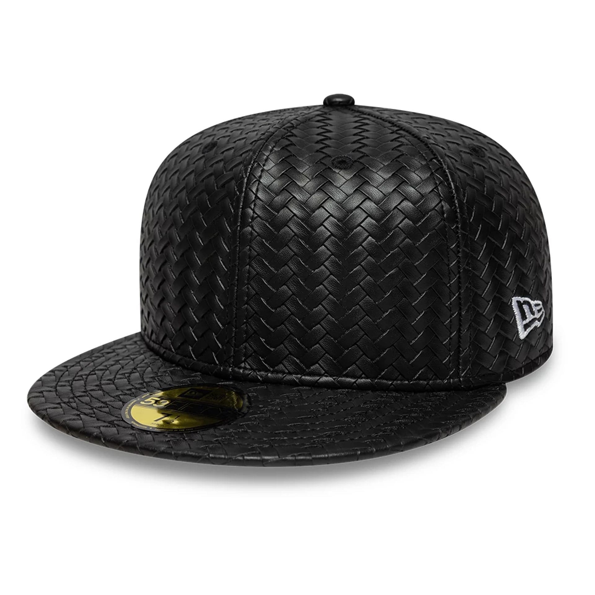 New Era Woven PU Black 59FIFTY Fitted Cap-kentox