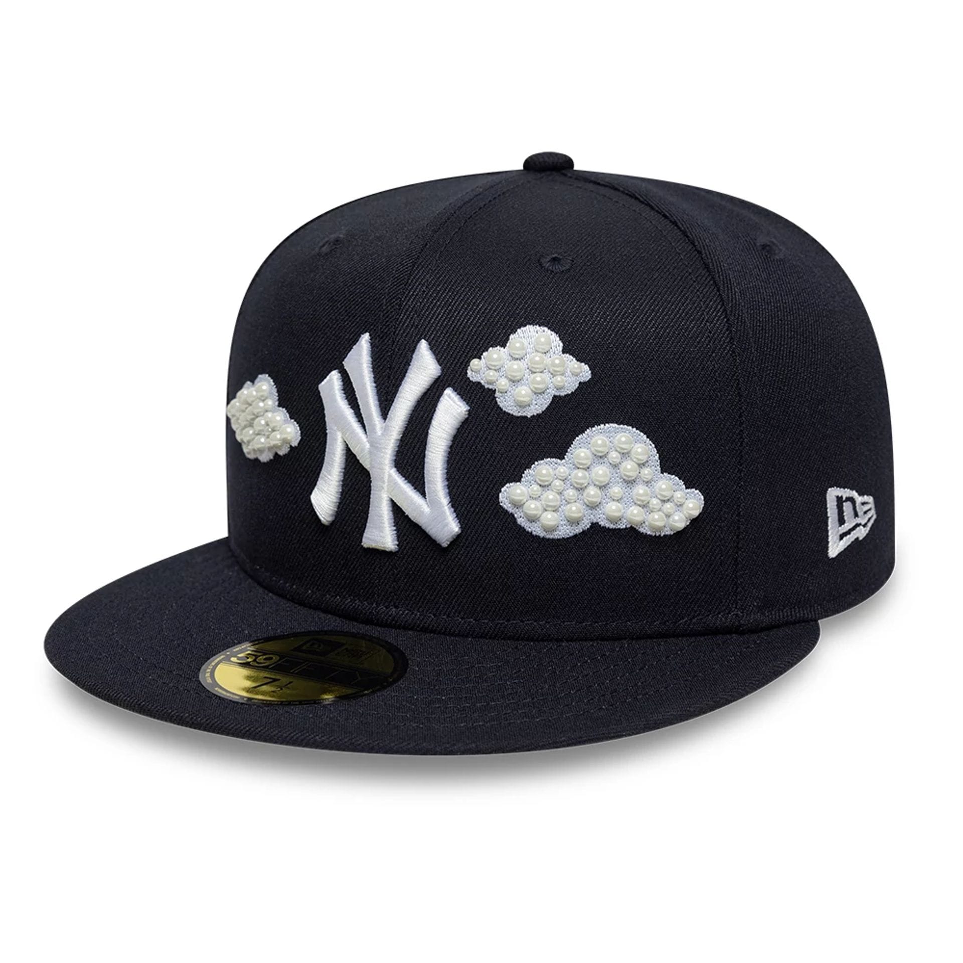 New York Yankees MLB Faux Pearl Cloud Navy 59FIFTY Fitted Cap-kentox
