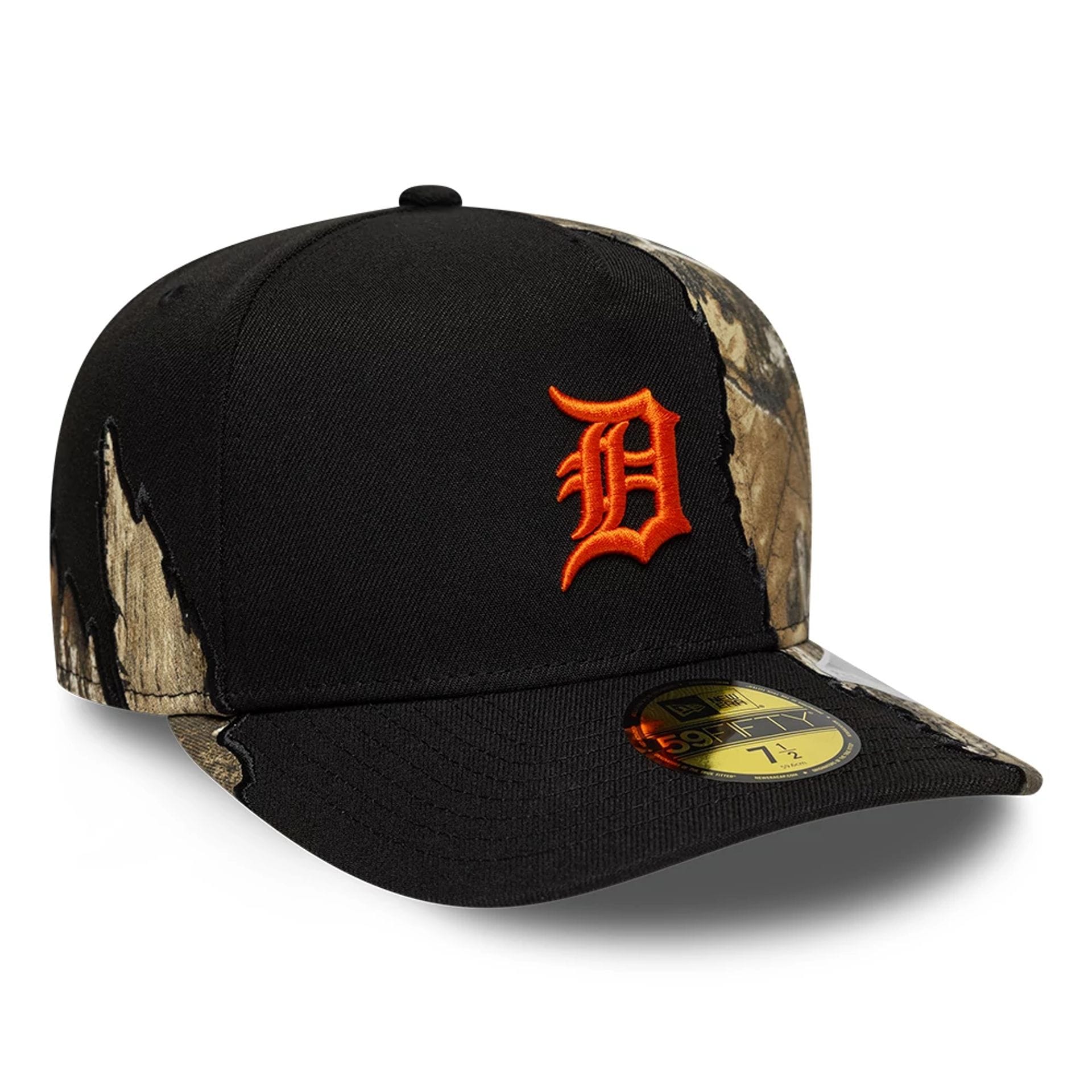 Detroit Tigers MLB Split Realtree Black 59FIFTY A-Frame Fitted Cap-kentox