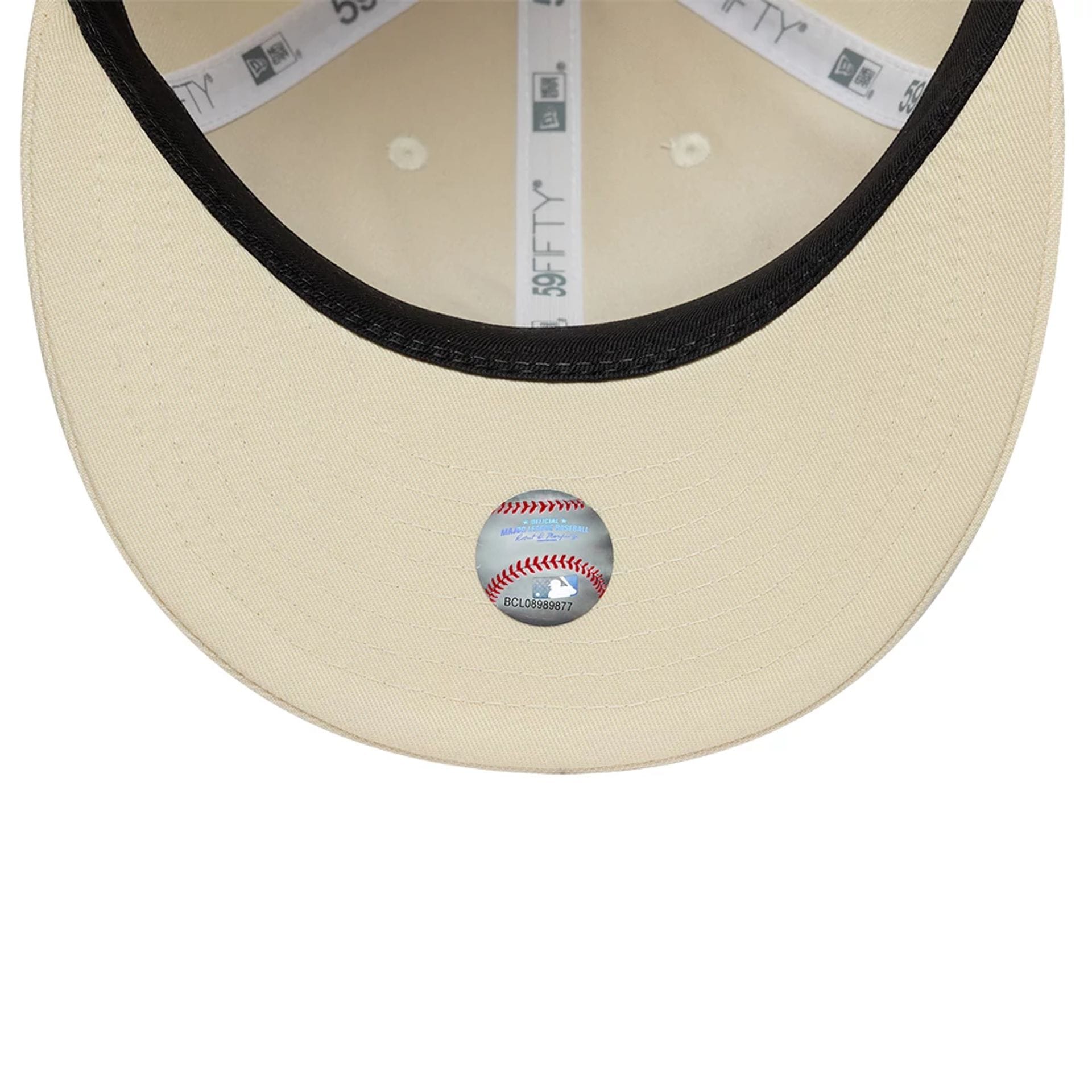 Atlanta Braves MLB Baseball Stitch Cream Retro Crown 59FIFTY Fitted Cap-kentox