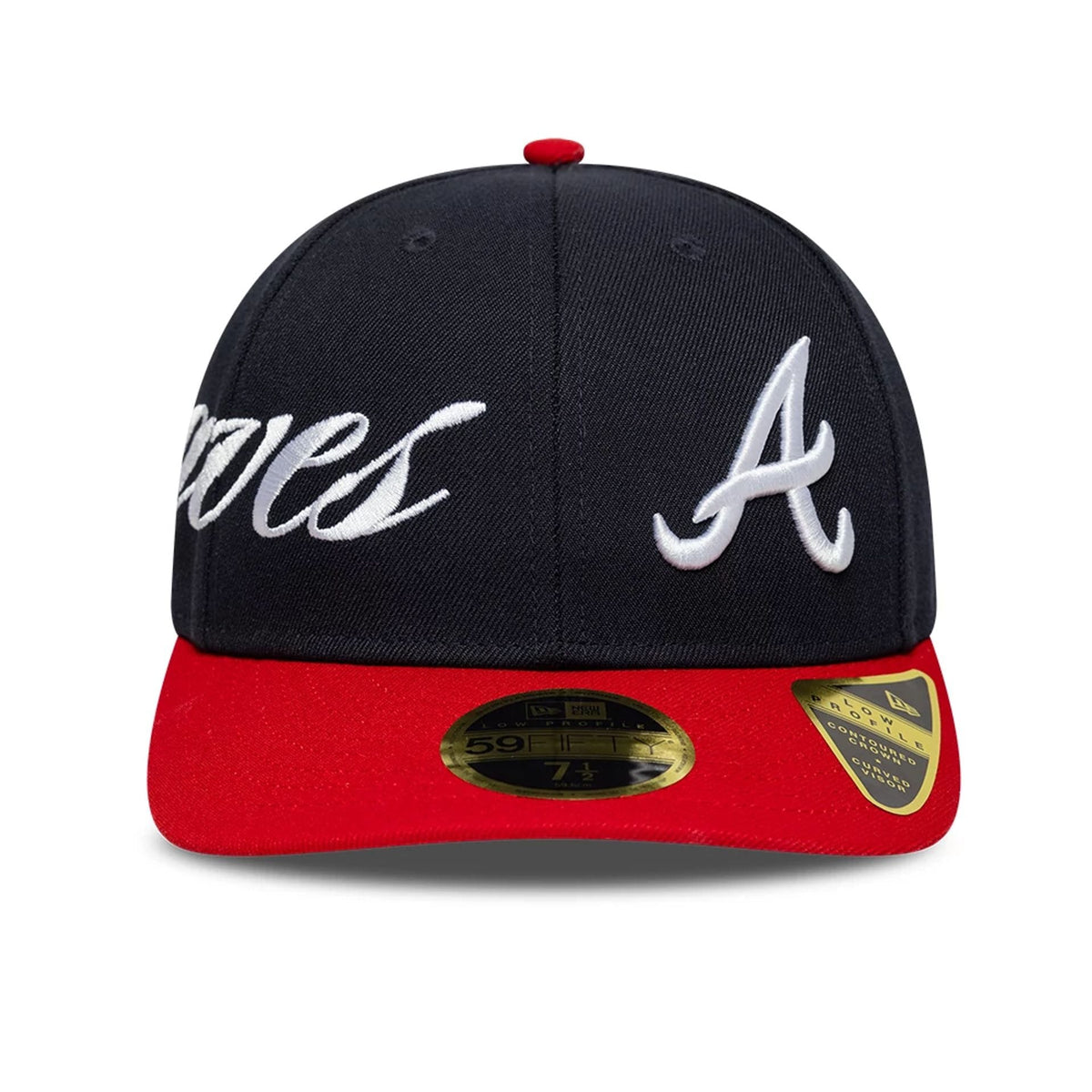 Atlanta Braves MLB Side Script Navy Low Profile 59FIFTY Fitted Cap-kentox