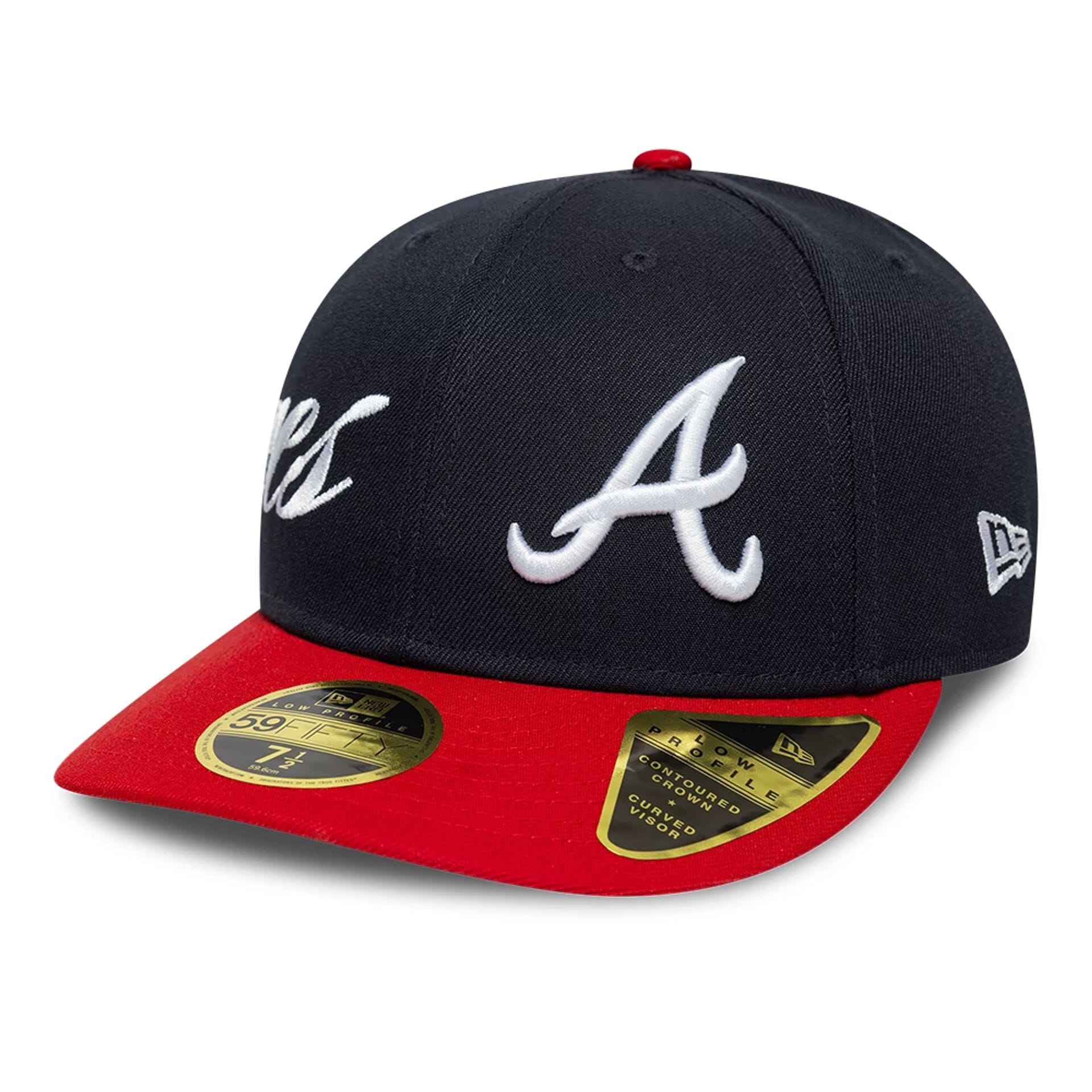 Atlanta Braves MLB Side Script Navy Low Profile 59FIFTY Fitted Cap-kentox
