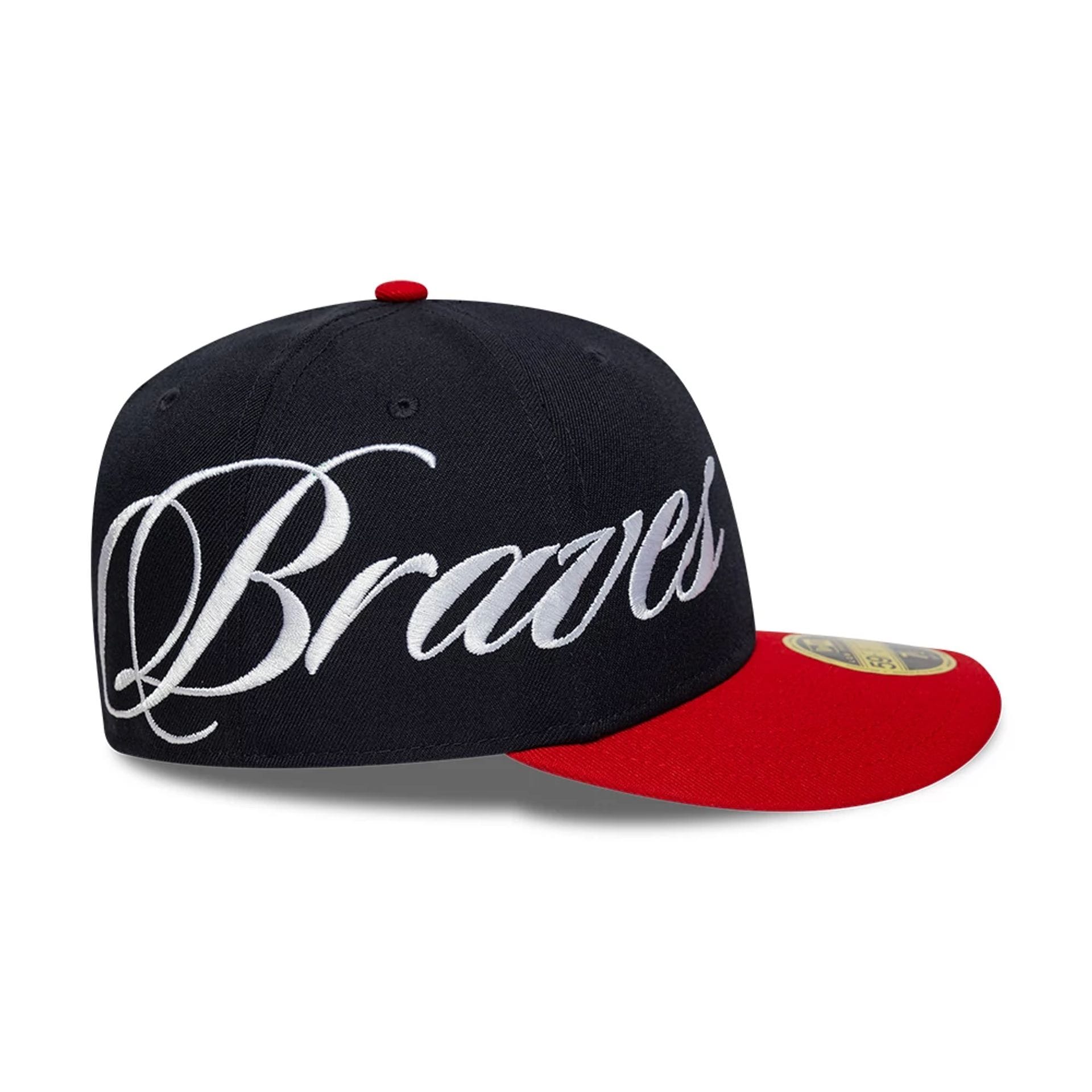 Atlanta Braves MLB Side Script Navy Low Profile 59FIFTY Fitted Cap-kentox