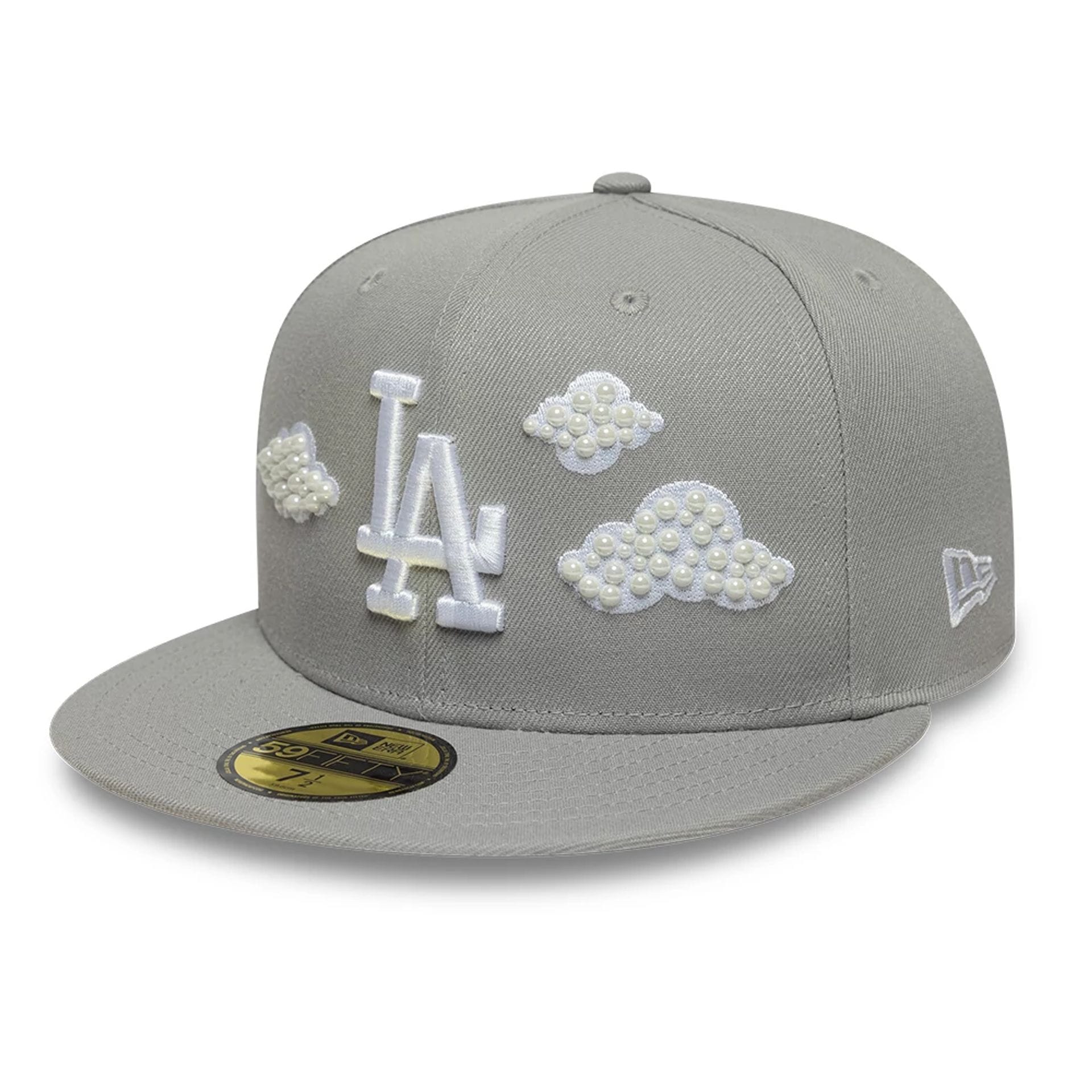 LA Dodgers MLB Faux Pearl Cloud Grey 59FIFTY Fitted Cap-kentox