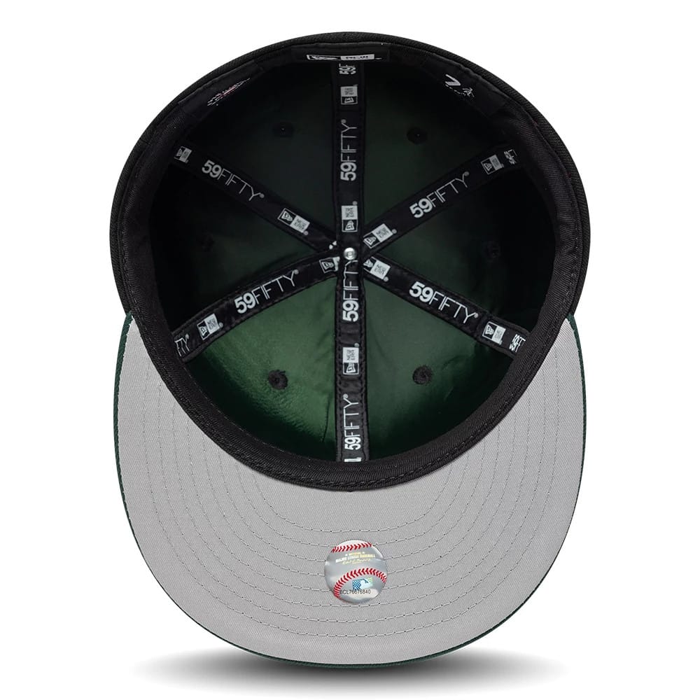 Athletics MLB Multi Logo Satin Lined Black 59FIFTY Fitted Cap-kentox