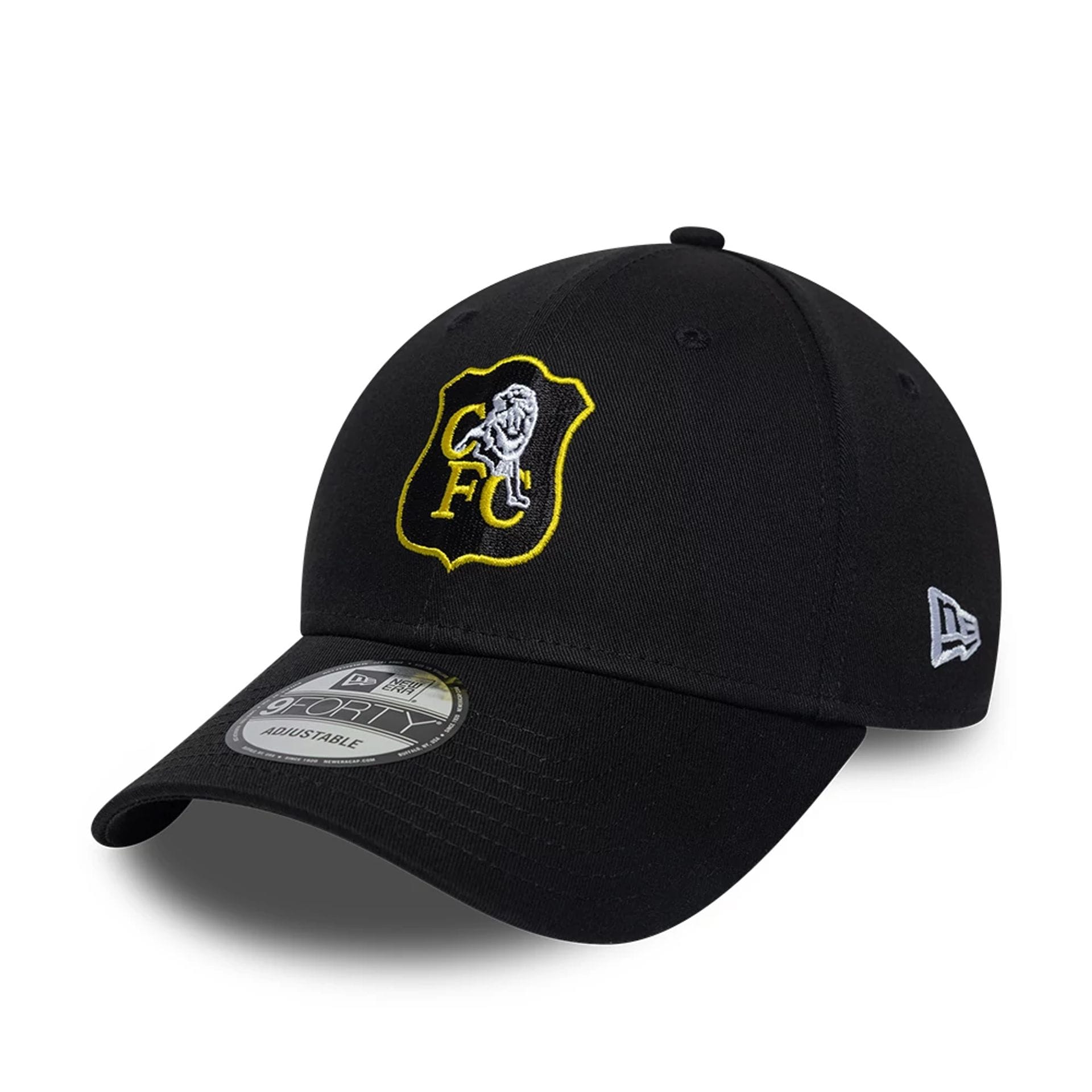Chelsea FC Lion Crest Retro Goal Keeper Black 9FORTY Adjustable Cap-kentox