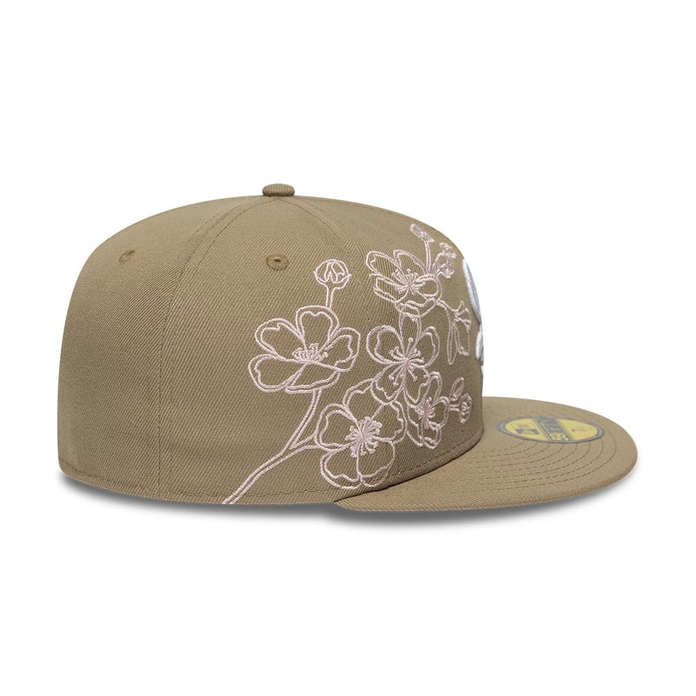 Chicago White Sox MLB Floral Outline Beige 59FIFTY Fitted Cap-kentox