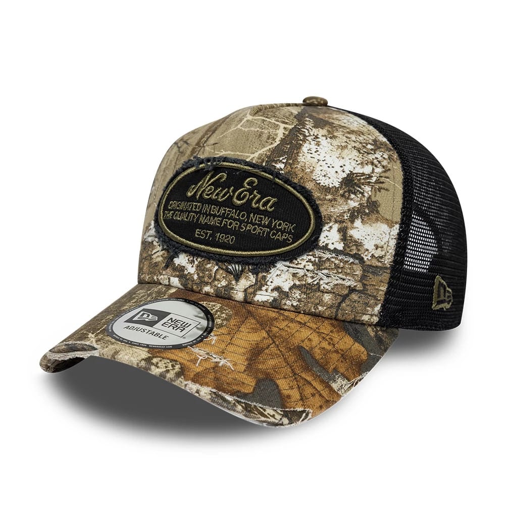 New Era Heritage Patch Realtree Camo 9FORTY A-Frame Trucker Adjustable Cap-kentox