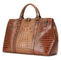 Luxury Crocodile-Embossed Leather Travel Bag