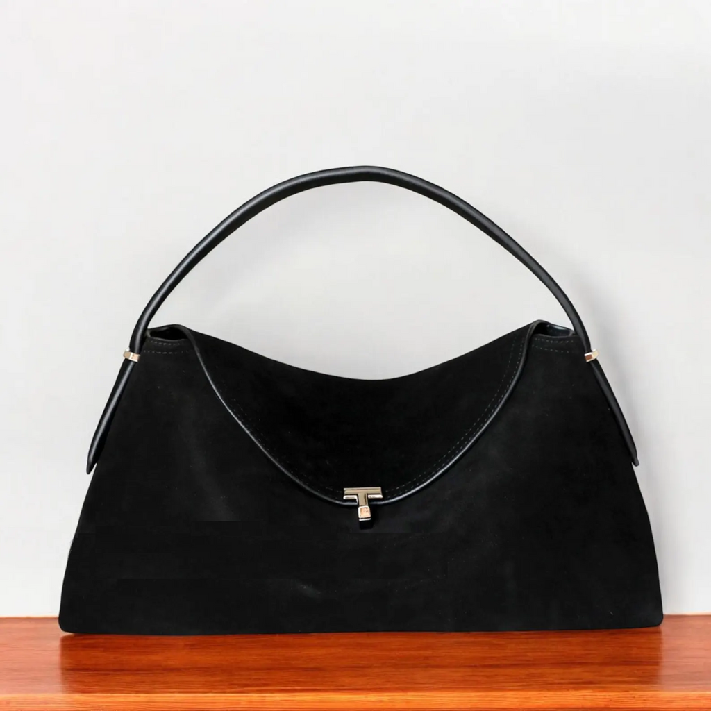 T-Lock Suede Shoulder Bag – Timeless Style & Everyday Elegance