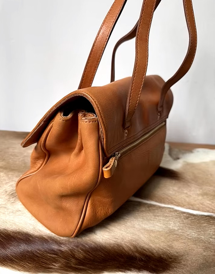 Handcrafted Genuine Leather Satchel with Timeless Style