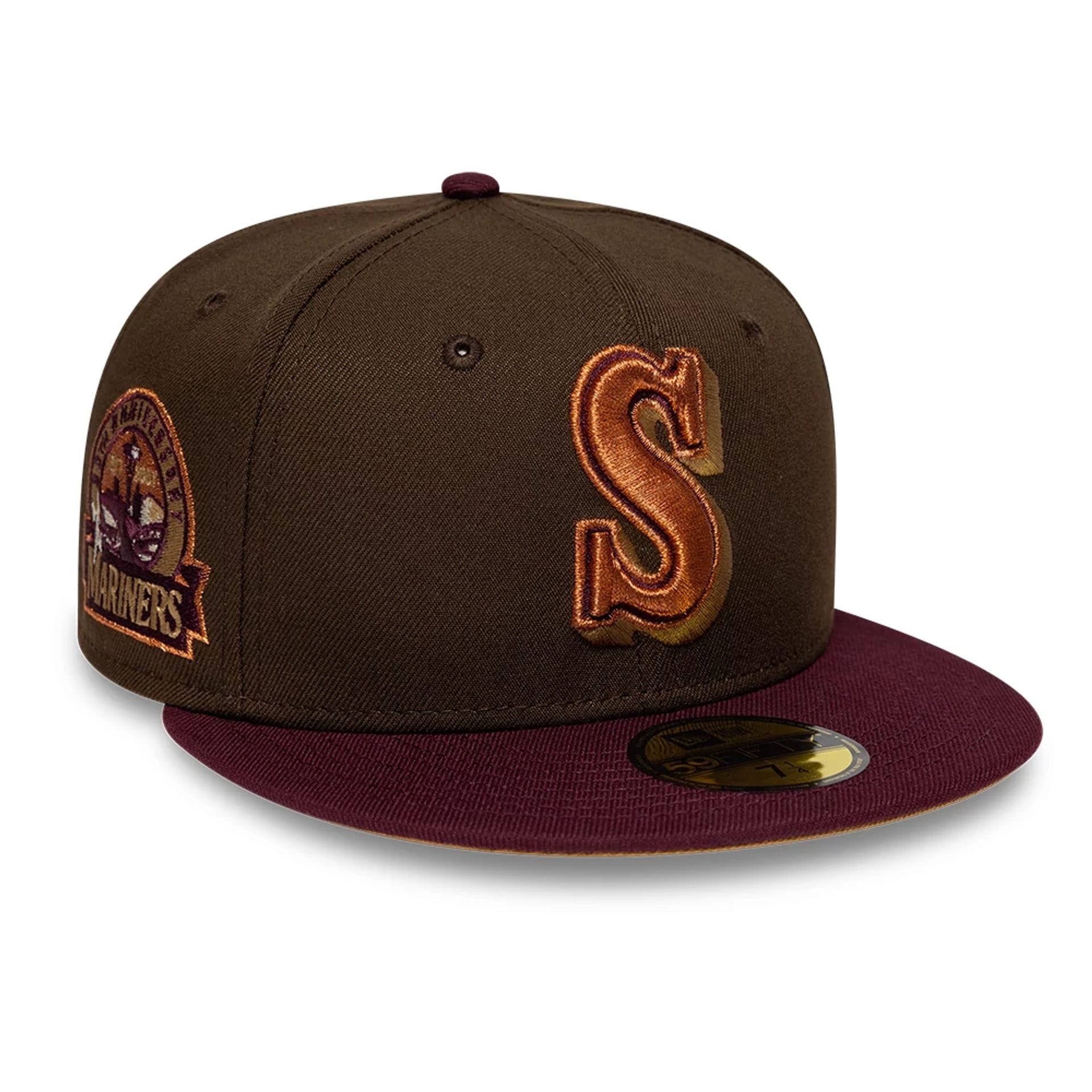 Seattle Mariners MLB Cooperstown Dark Brown 59FIFTY Fitted Cap-kentox