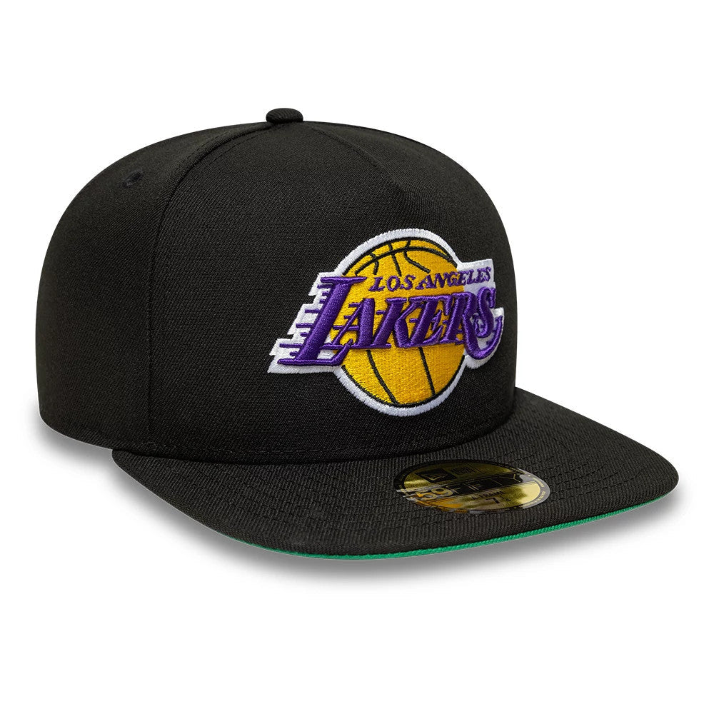 LA Lakers NBA Flat Black 59FIFTY A-Frame Fitted Cap-kentox