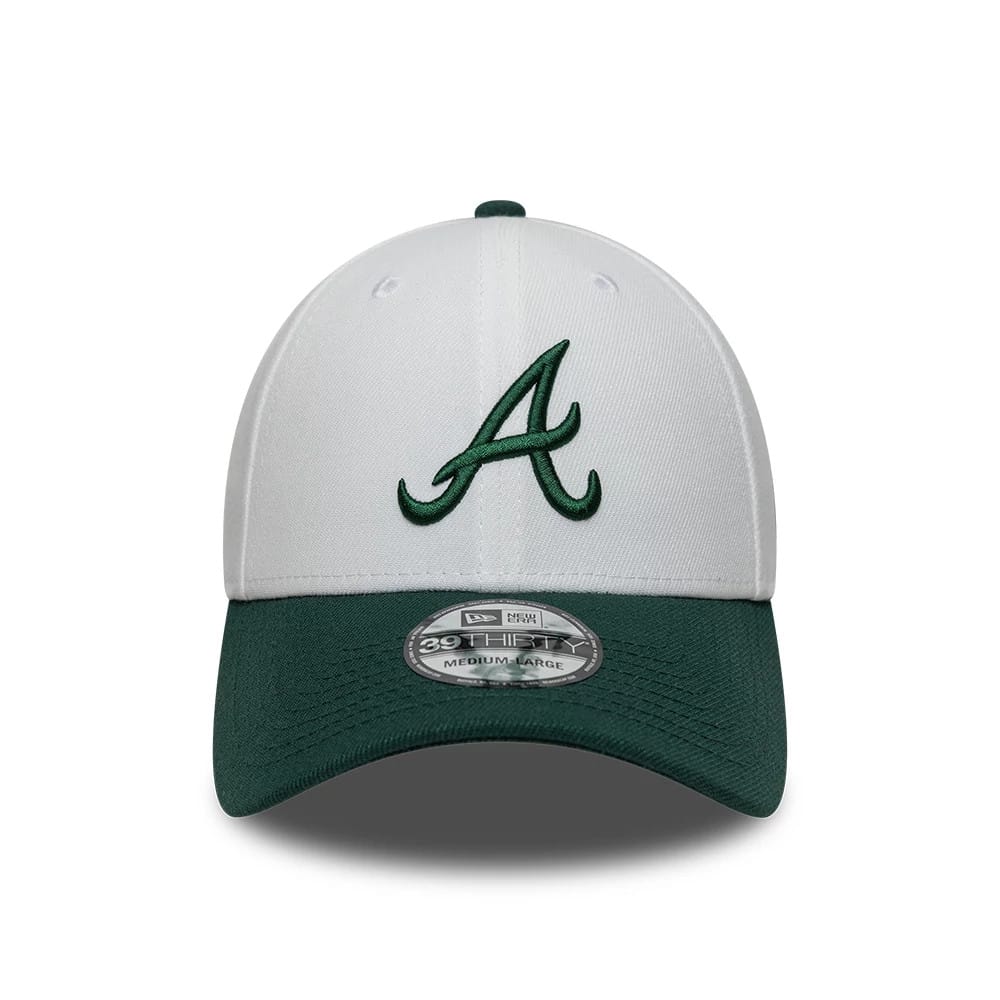 Atlanta Braves MLB White 39THIRTY Stretch Fit Cap-kentox