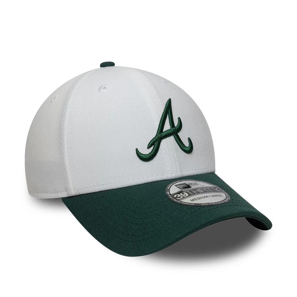 Atlanta Braves MLB White 39THIRTY Stretch Fit Cap-kentox