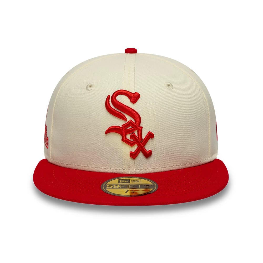 Chicago White Sox MLB Chrome Scarlet Cream 59FIFTY Fitted Cap-kentox