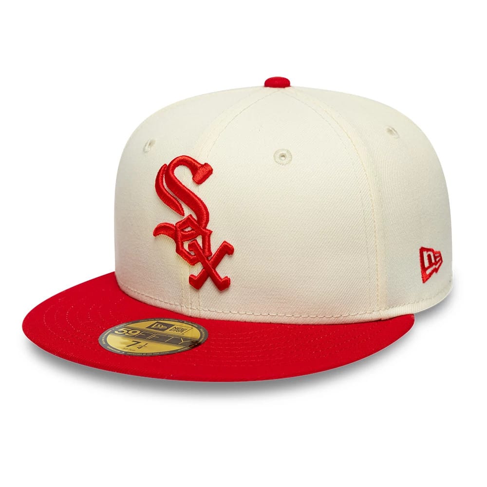 Chicago White Sox MLB Chrome Scarlet Cream 59FIFTY Fitted Cap-kentox