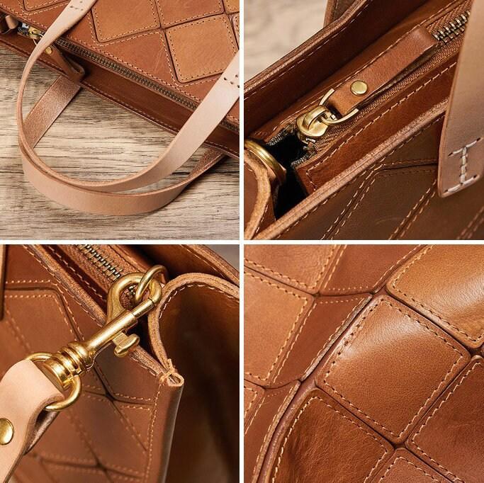 Handcrafted Italian Quilted Leather Tote Bag