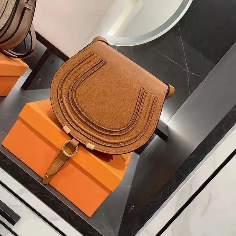 Premium Genuine Cowhide Leather Saddle Bag